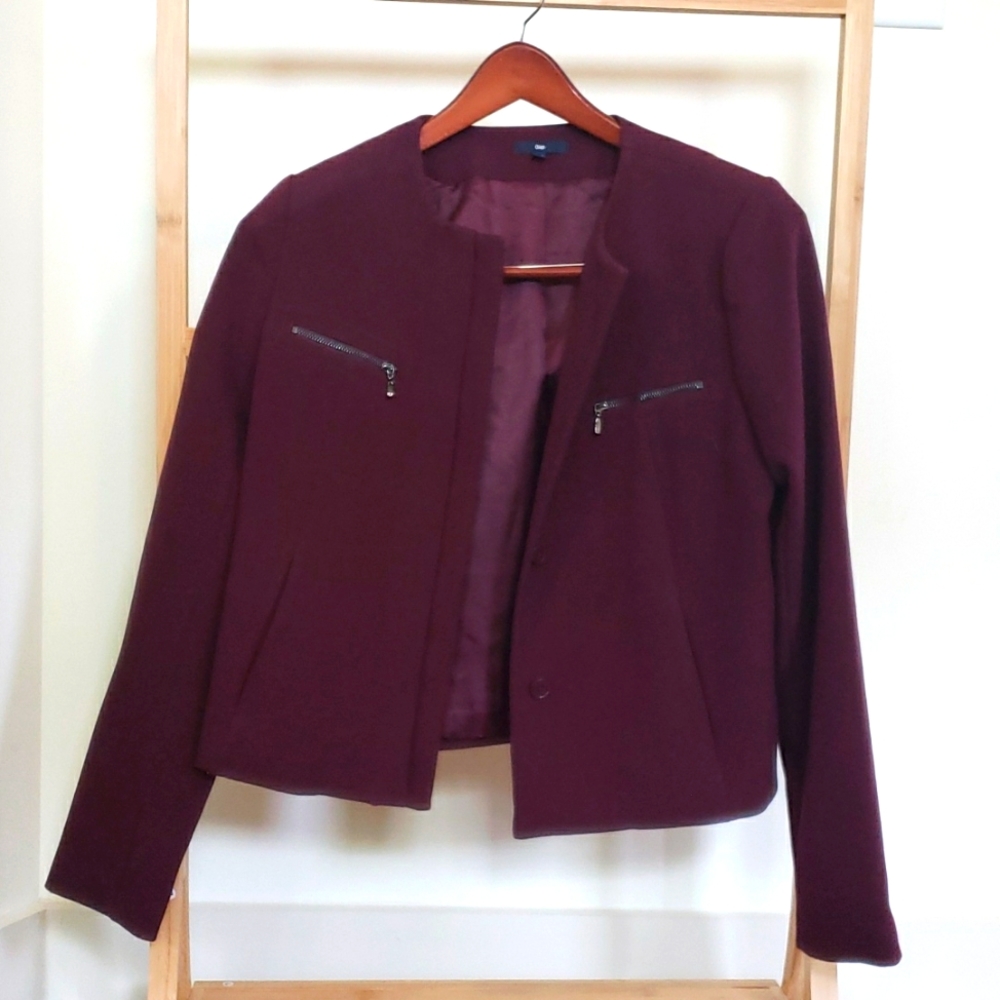 Maroon gap hip length jacket size M
